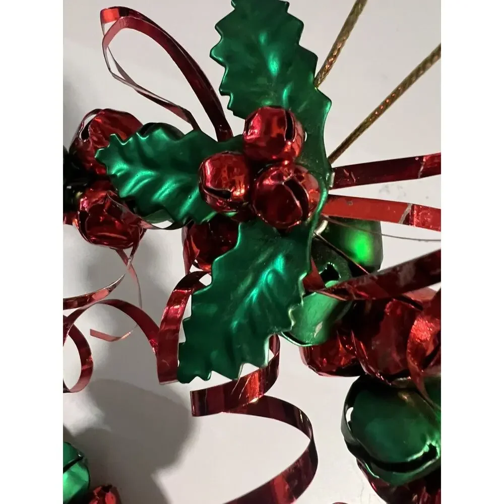 Vintage Christmas Bell Wreath Holiday Door Wall Decor Red/Green